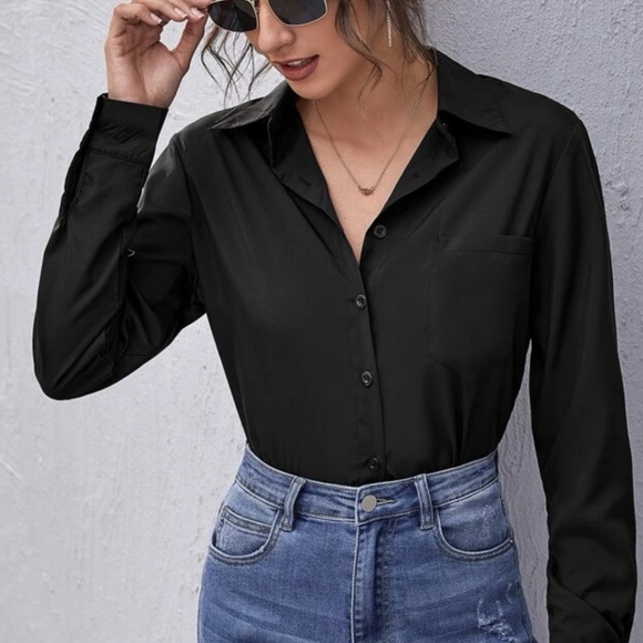 SHEIN Tops - Black Button Up